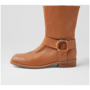 Nutella Dark Tan Leather Ankle Boots