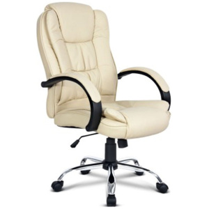 Office Chair Gaming Computer Chairs Executive Pu Leather Seat Beige
