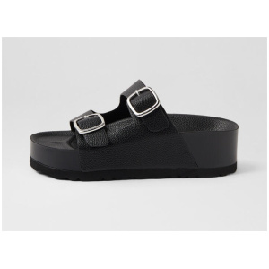 Olaya Black Pu Slides