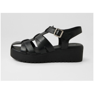 Olenka Black Leather Sandals