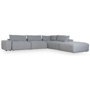 Oliver Modular Chaise Fabric Sofa - Glacier Grey by Interior Secrets - AfterPay Available