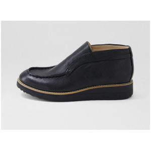 Onott Black Leather Ankle Boots