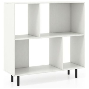 Open Shelf Bookcase With 4 Compartments