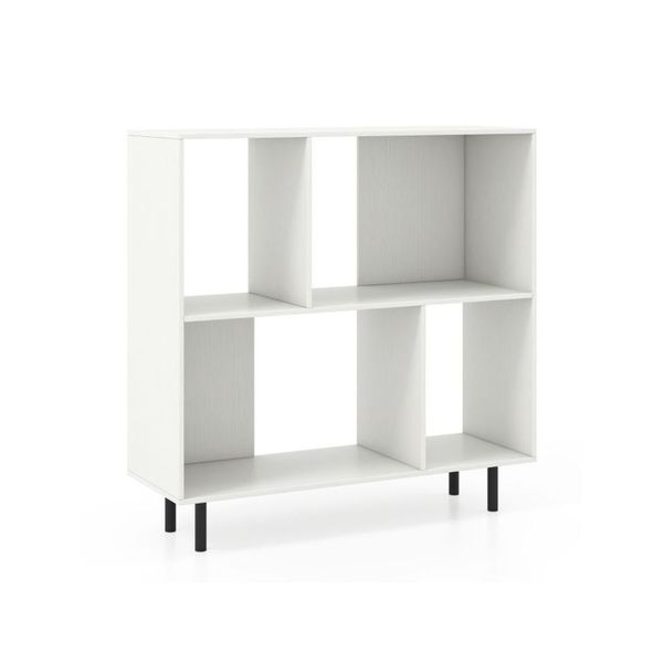 Open Shelf Bookcase With 4 Compartments