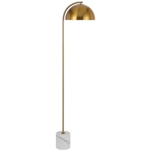 Ortez Floor Lamp, White, Antique Gold
