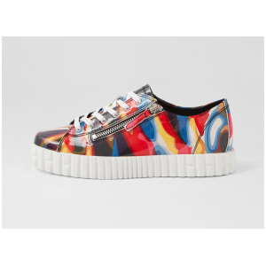 Osloe Black Swirl White Patent Leather Sneakers