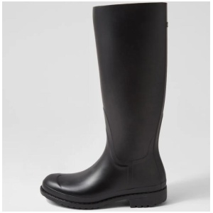 Otoki Black Pvc Knee High Boots