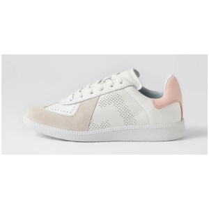 Pace White Snow Pink Suede Leather Sneakers