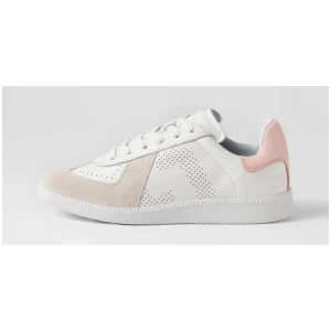 Pace White Snow Pink Suede Leather Sneakers