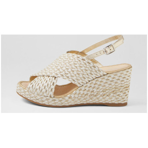 Paisleya White Gold Leather Sandals