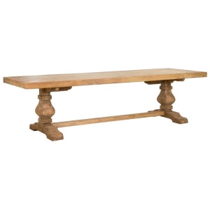 Paxton Pompadour Elm 300cm Dining Table Natural Raw
