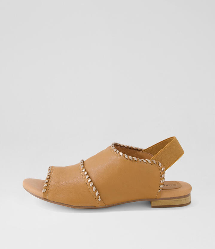 Pelham Dark Tan Champagne Leather Sandals