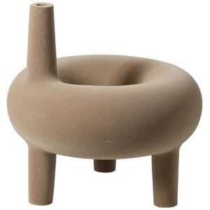 Pello Three Legged Velvet Vase - Coffee by Interior Secrets - AfterPay Available