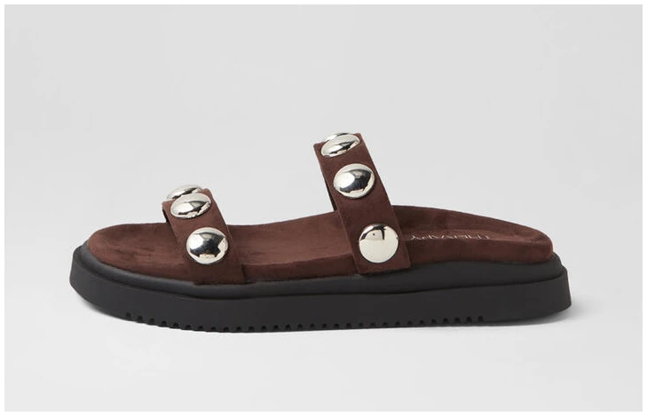 Persona Chocolate Microsuede Slides