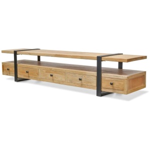 Phoenix Reclaimed Lowline 2.2m Wooden TV Entertainment Unit by Interior Secrets - AfterPay Available