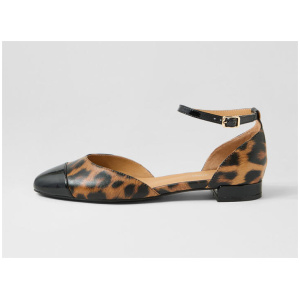 Pitricia Black Leopard Patent Leather Flat Shoes