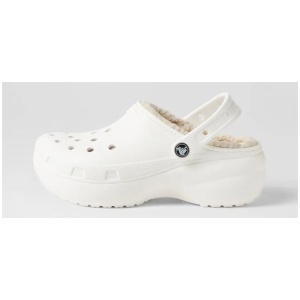 Platform Lined White Croslite Clogs