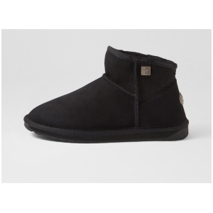 Platinum Slim Darling Black Sheepskin Ankle Boots