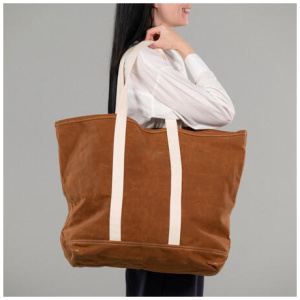 Portofino Beach Bag - Cotton, Orange - Canningvale