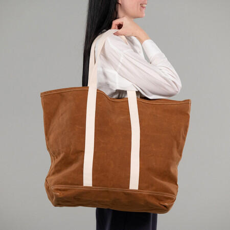 Portofino Beach Bag - Cotton, Orange - Canningvale