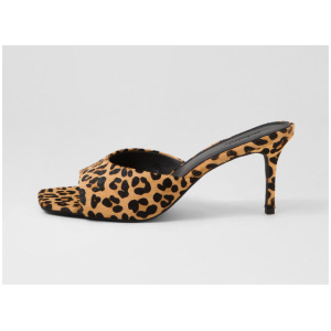 Preetence Leopard Pony Leather Sandals