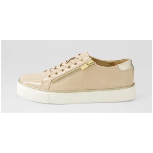 Pryor Xf Latte Pale Gold Patent Leather Sneakers