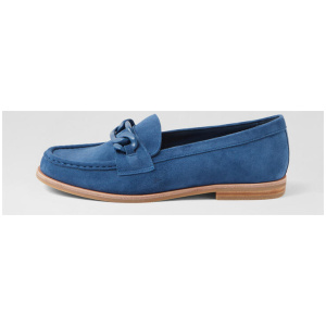 Qarper Light Navy Suede Flat Shoes