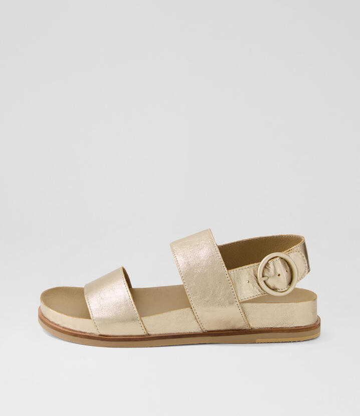 Quffle Champagne Leather Sandals