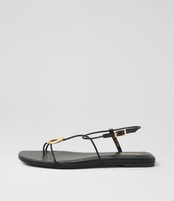 Rad Black Leather Sandals