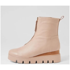 Ramah Cappuccino Natural Leather Ankle Boots