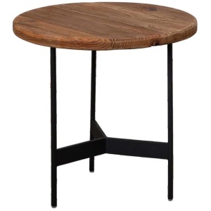 Rangeview 47cm Reclaimed Pine Round Tall Side Table, Natural