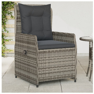 Reclining Garden Chairs 2 Pcs Grey Poly Rattan