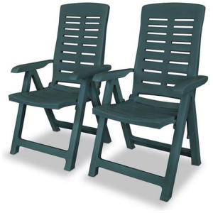 Reclining Garden Chairs 2 Pcs Plastic