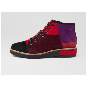 Regine Red Multi Ankle Boots