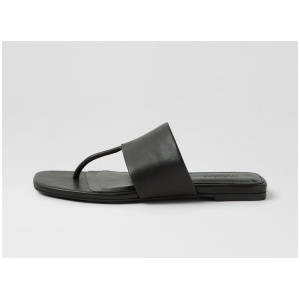 Rensy Black Leather Thongs