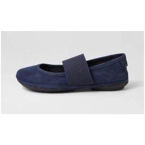 Right Nina Navy Blue Nubuck Slides