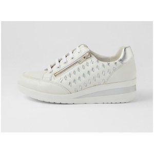 Riki White Silver Leather Sneakers