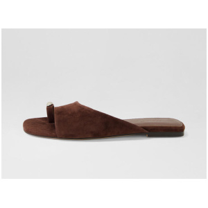 Rionee Dark Brown Suede Slides