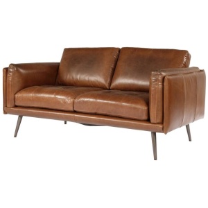 Ronan 2 Seater Leather Sofa, Vintage Whiskey