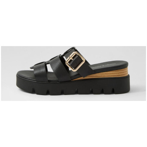 Ronika Black Natural Leather Sandals