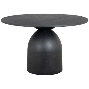 Roshan 120cm Round Oak Top Dining Table, Black