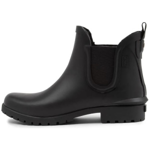 Rowan Rain Boot Black Rubber Ankle Boots