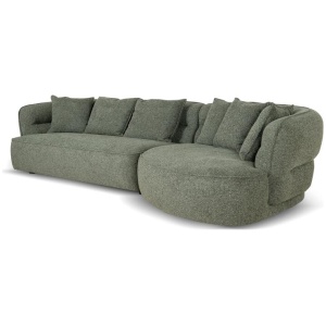 Rowe Right Chaise Sofa - Coral Dark Green by Interior Secrets - AfterPay Available