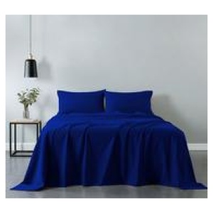 Royal Comfort Single Vintage Cotton Sheet Set Blue