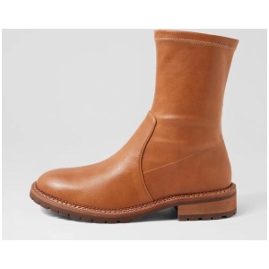 Royalty Tan Stretch Ankle Boots