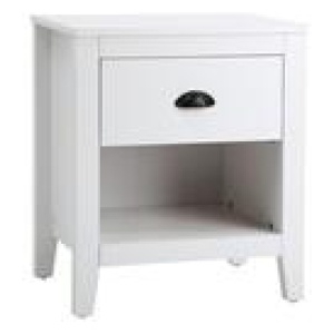 Ruji 1 Drawer Bedside Table White