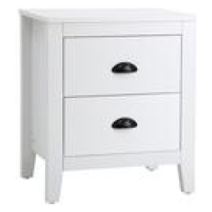 Ruji 2 Drawers Bedside Table White