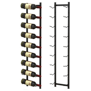 Rust Proof Metal Wall Mounted Wine Rack For 9 Bottles