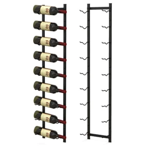 Rust Proof Metal Wall Mounted Wine Rack For 9 Bottles