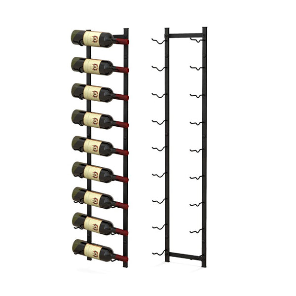 Rust Proof Metal Wall Mounted Wine Rack For 9 Bottles